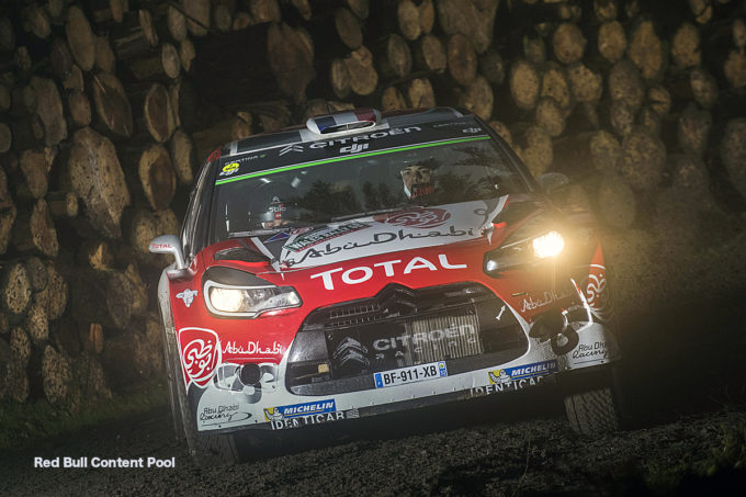 Competitor performs during FIA World Rally Championship in Deeside, Great Britain on 30 October 2016 // Jaanus Ree/Red Bull Content Pool // P-20161029-01073 // Usage for editorial use only // Please go to www.redbullcontentpool.com for further information. //