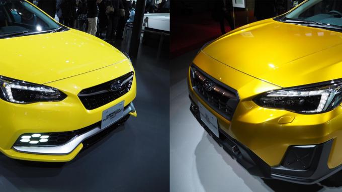 東京モーターショーに展示された2台の黄色いスバル車のボディカラーの秘密とは
