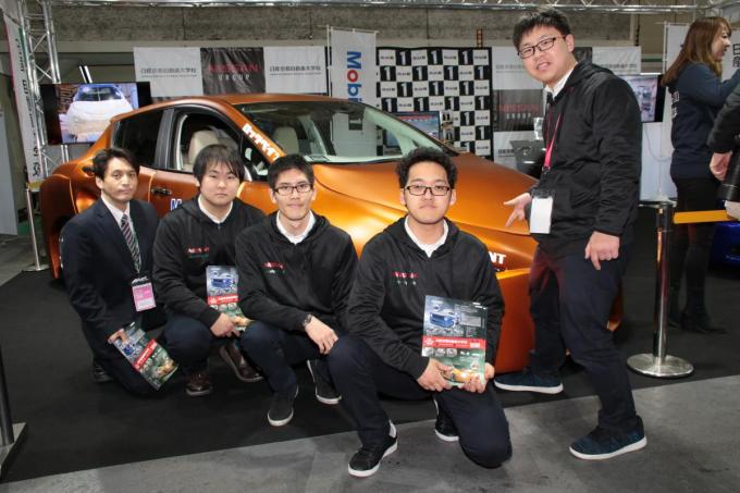 【大阪オートメッセ2018】日産京都自動車大学校の学生が名機SR20のメーカーチューンドNAを搭載した初代サニークーペを制作！