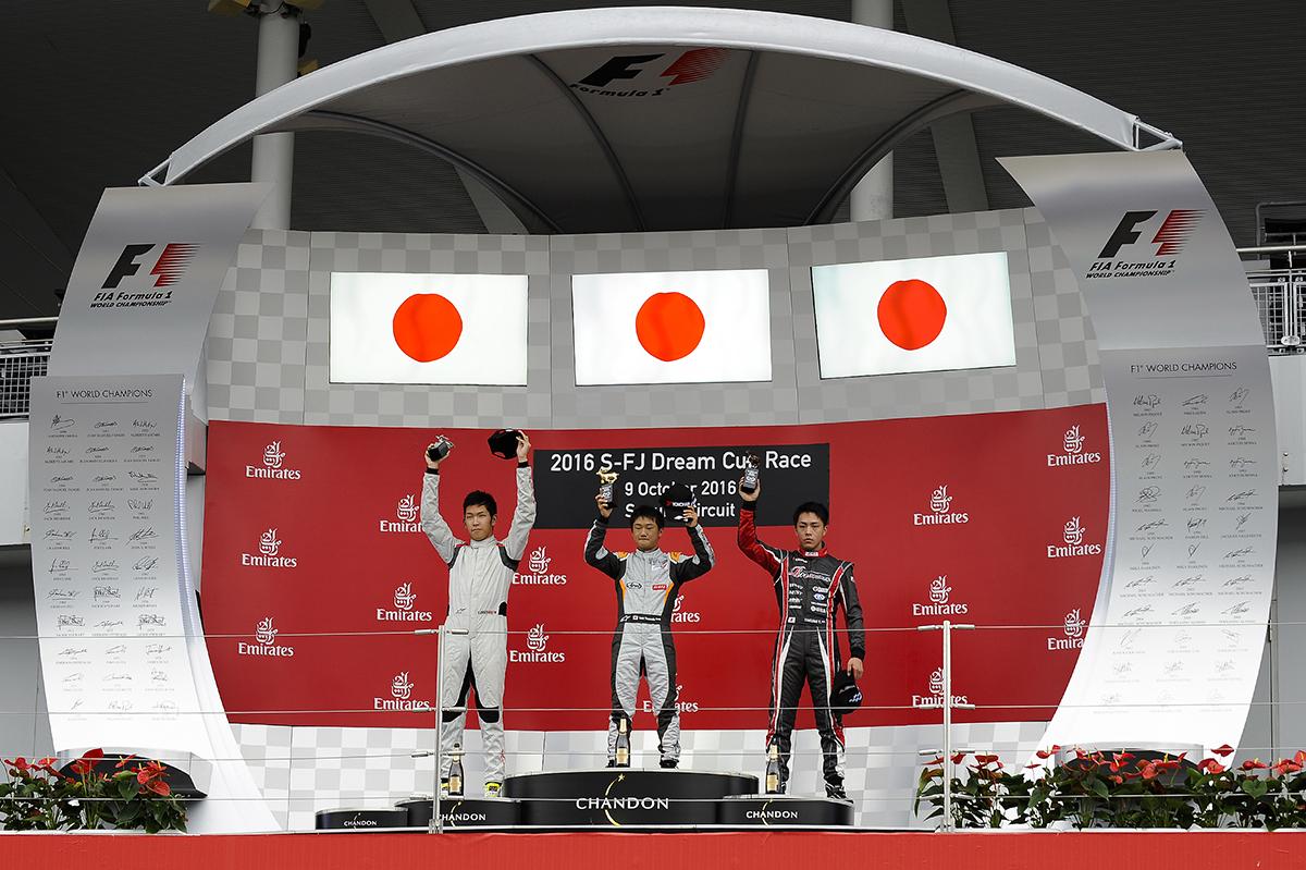 2016年のスーパーFJドリームカップレースで優勝した角田裕毅　モビリティランド