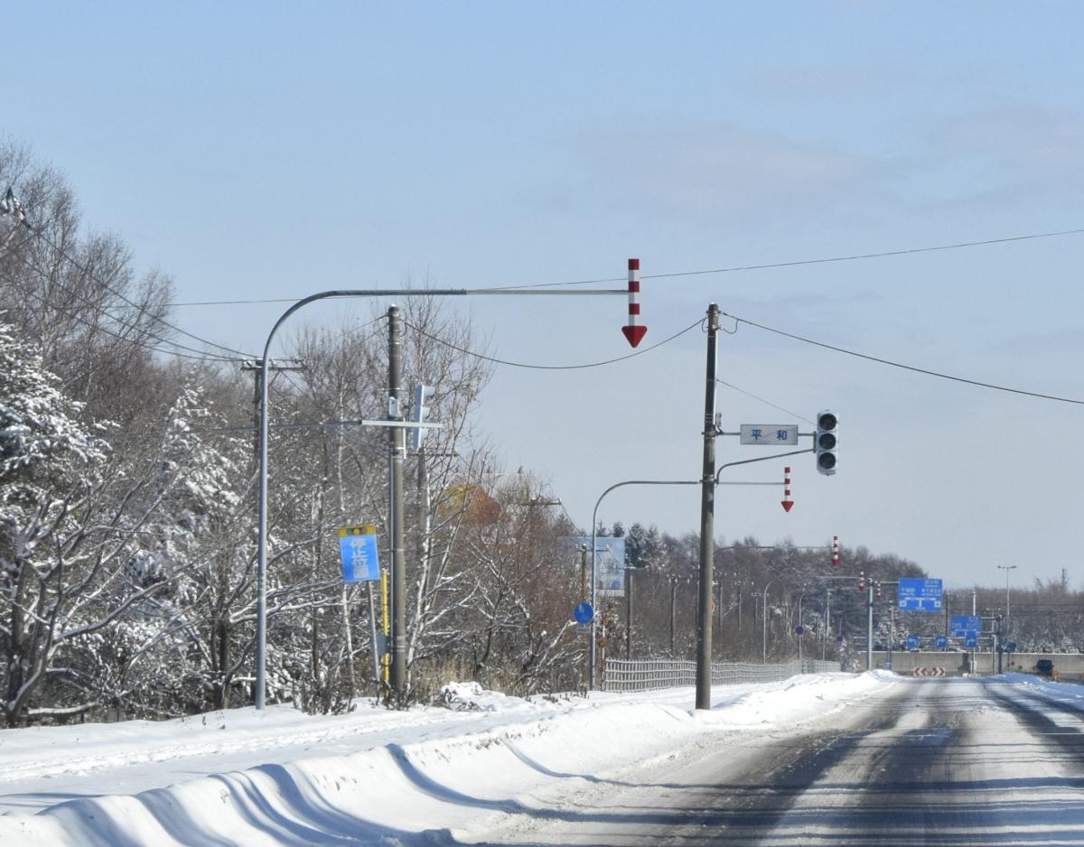 降雪地域の信号機