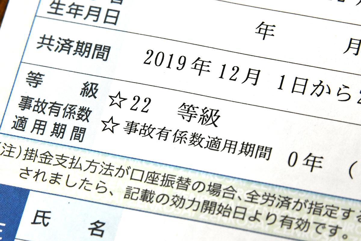 自動車保険の等級の表記 〜 画像1