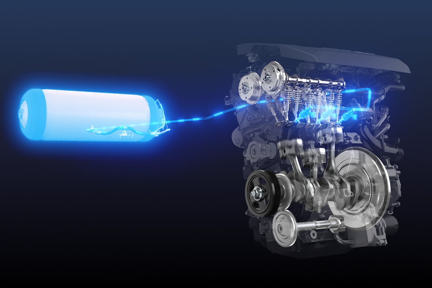 水素燃料エンジンの内部構造イメージ