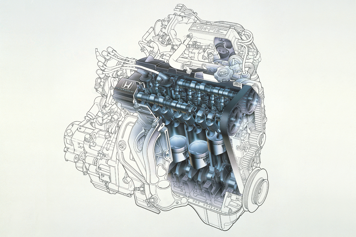 DOHCエンジンの内部構造