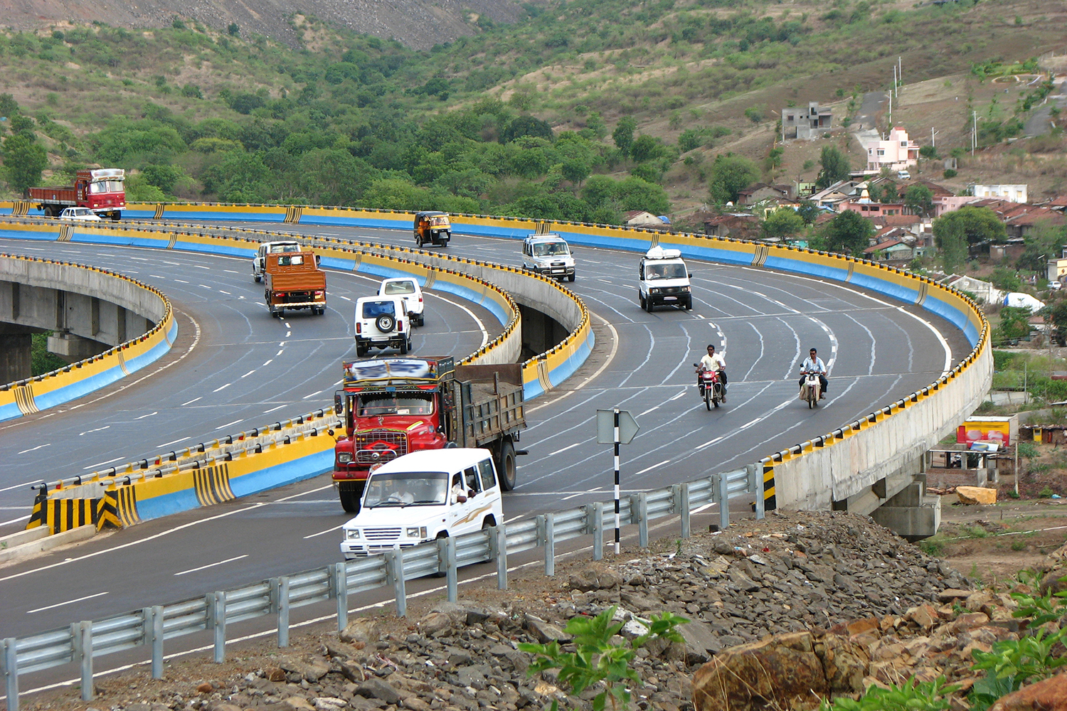 インドの高速道路の様子