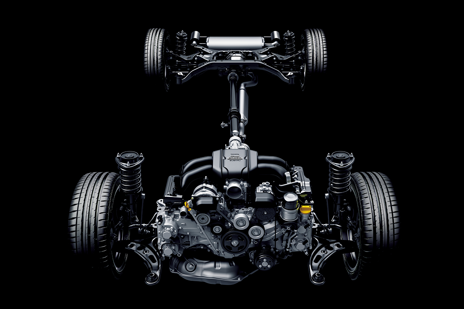 スバルBRZのエンジン搭載イメージ透過画像
