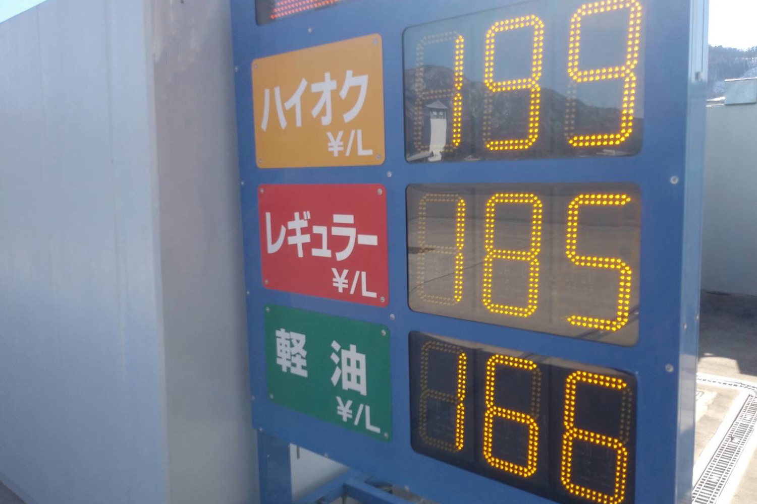 ガソリンスタンドの価格のサイン