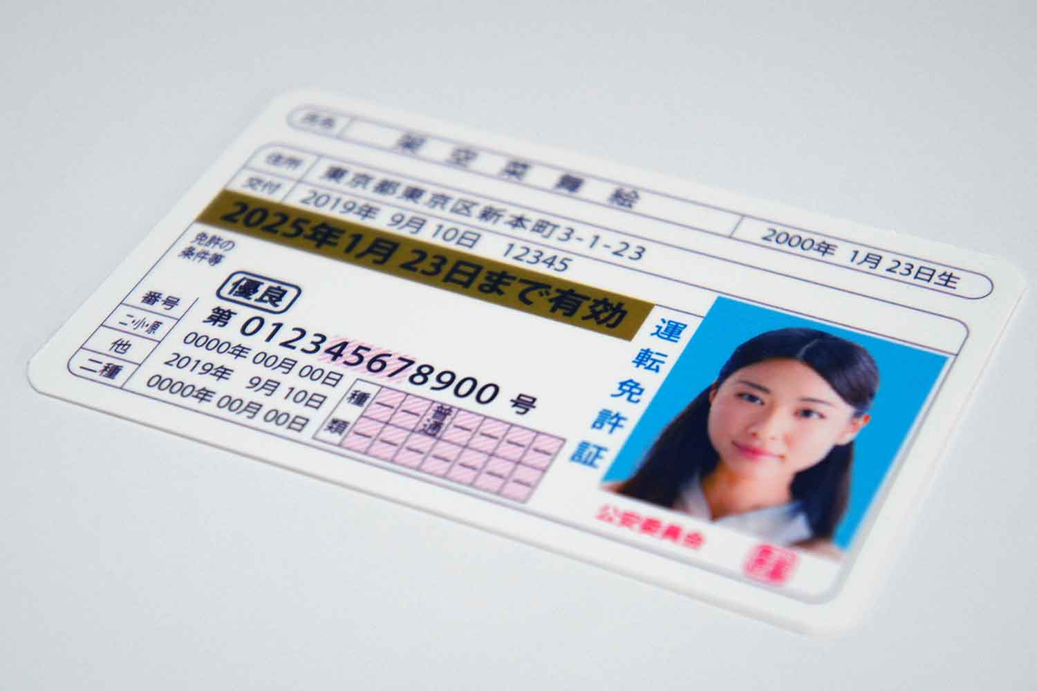 女性の運転免許証のイメージ 〜 画像12