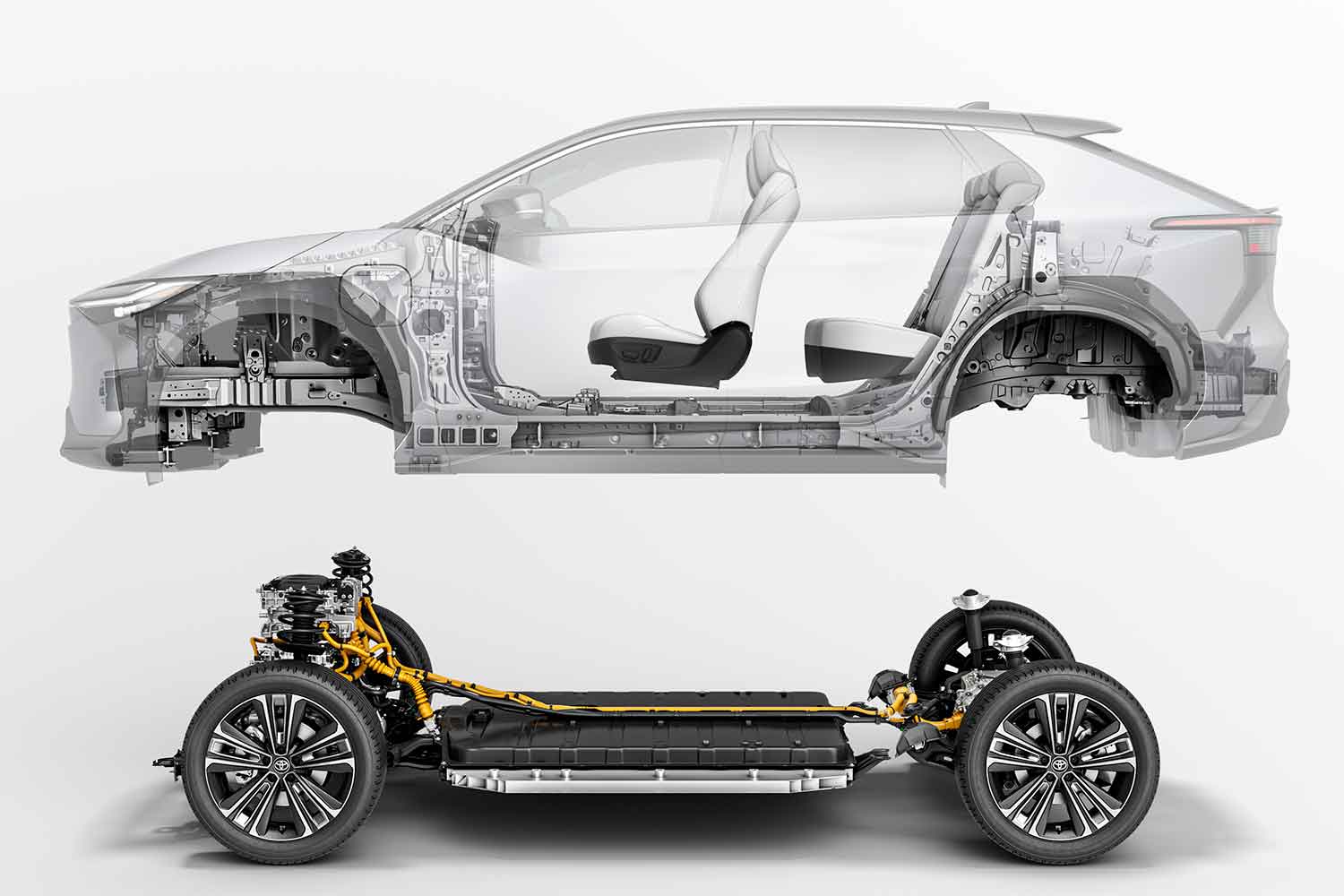 トヨタbZ4Xのボディとバッテリーシステム 〜 画像4