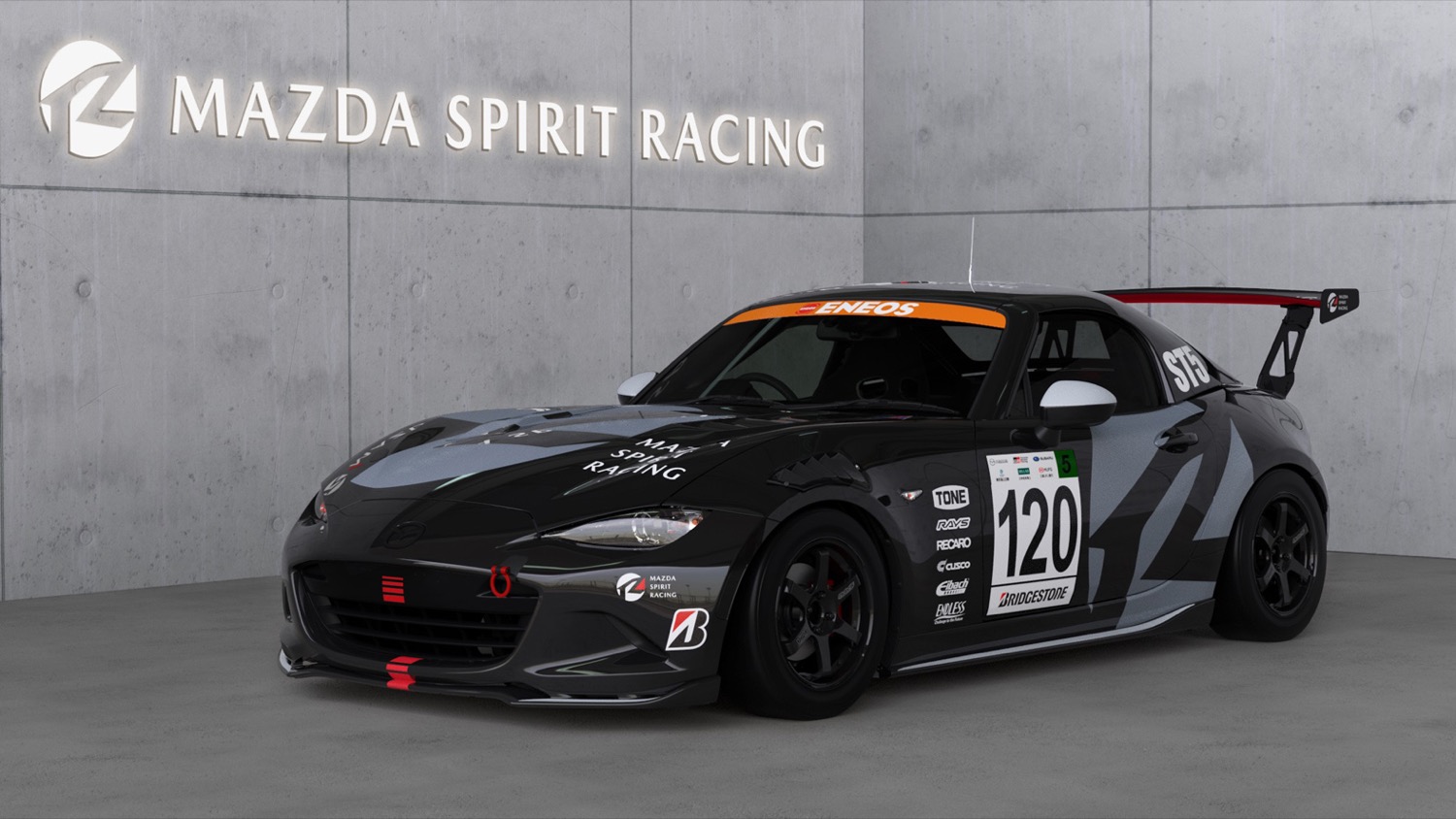 倶楽部MAZDA SPIRIT RACING ROADSTER CNF concept （120号車）のフロントビュー