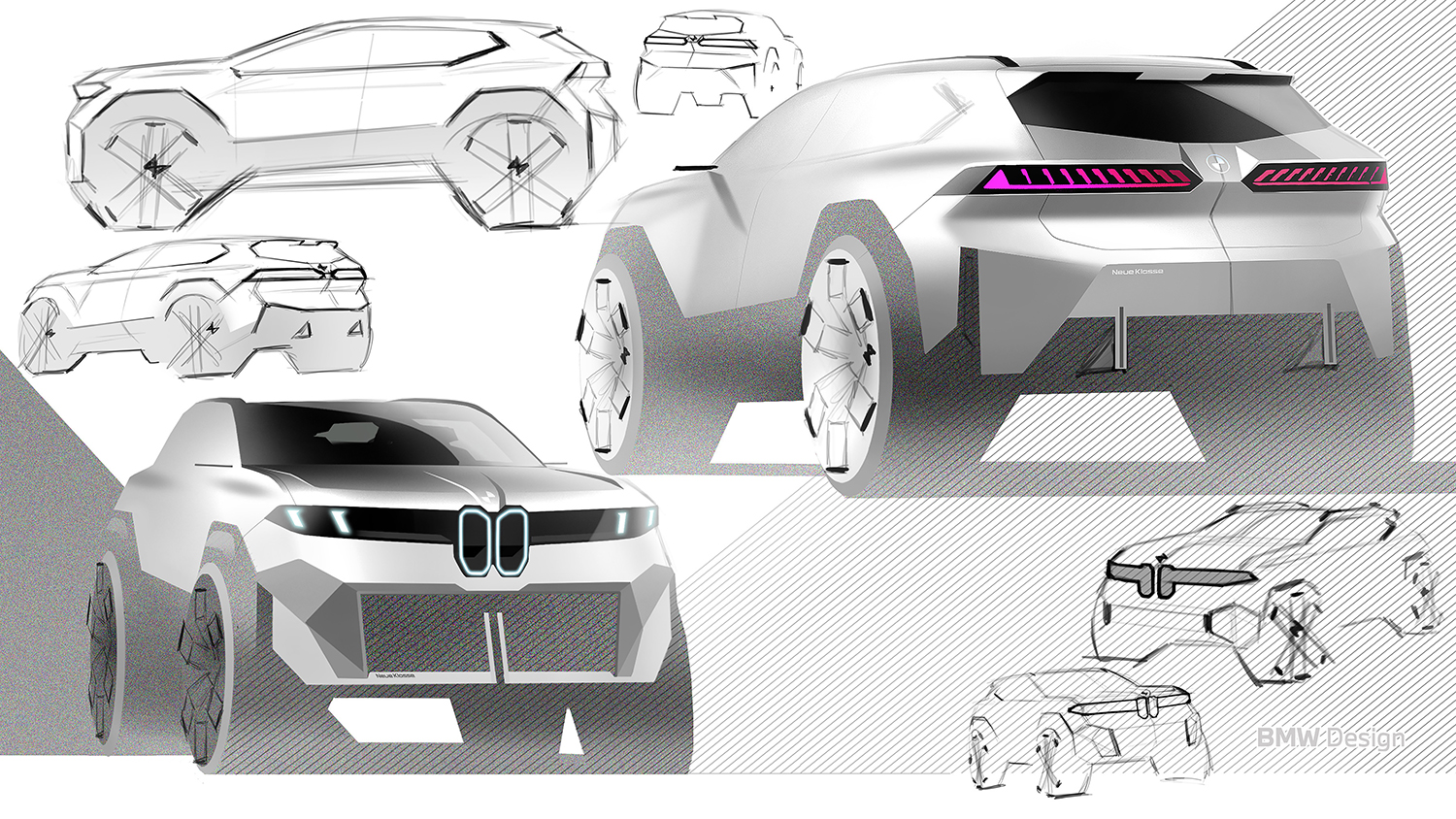 BMW iX3のスケッチ