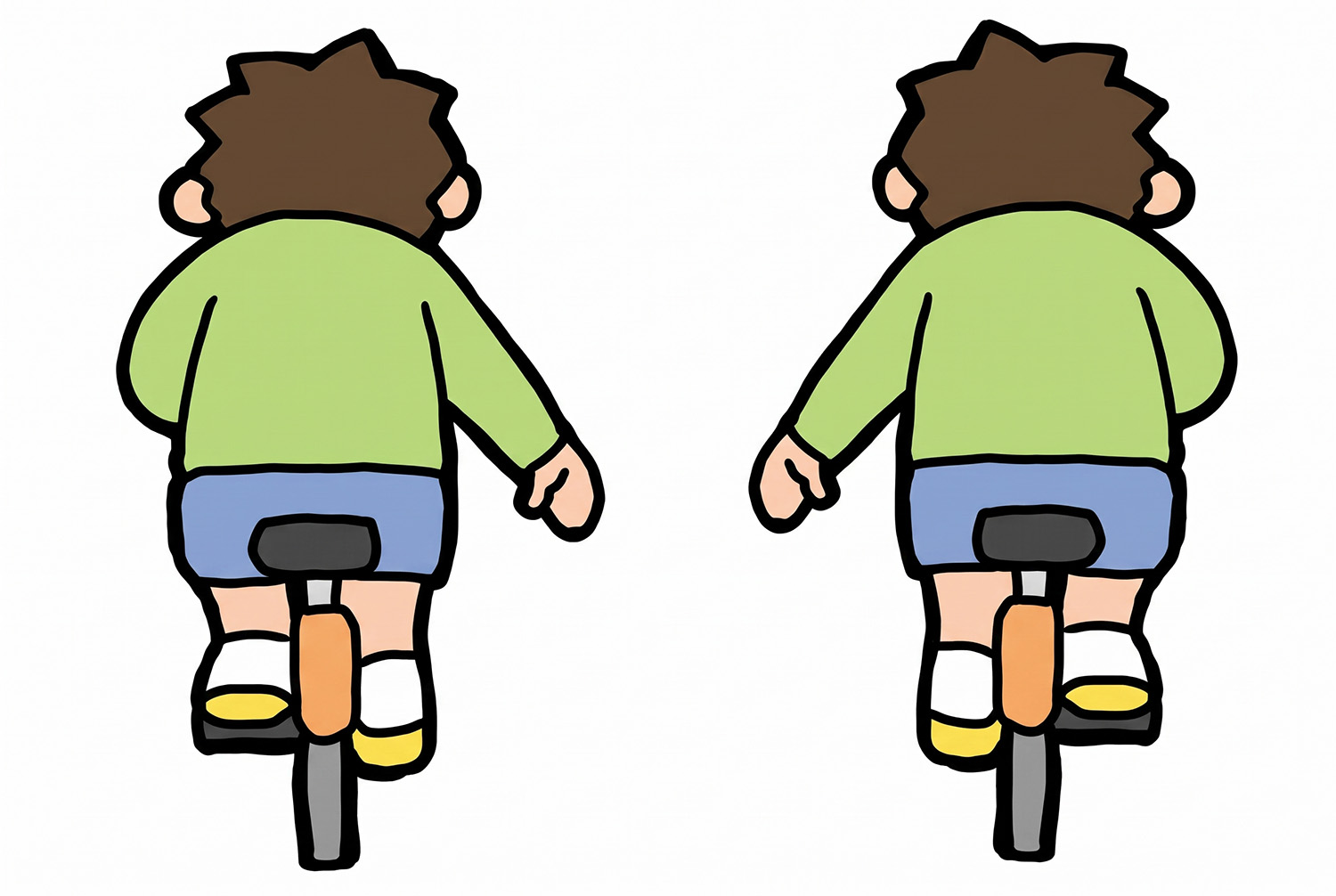ハンドサイン（停止）を出す自転車のイメージ